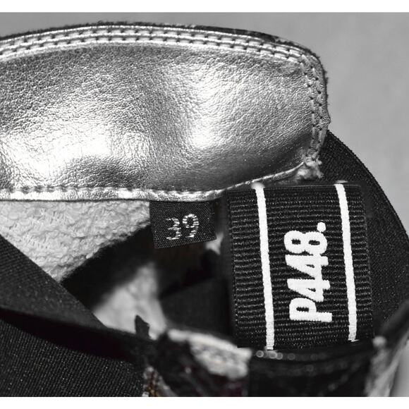 B2 Auth P448 Floral Printed Embossed Leather Hi Top Platform Sneakers Sz 39 $398 - Picture 6 of 8